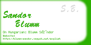 sandor blumm business card